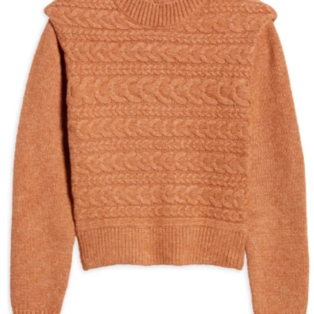 NWT‎ Blank NYC Orange Cable Crew Neck Sweater reg. $225 - Picture 2 of 6